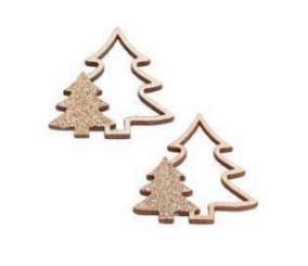 3863689 Deko-Baum natur-gold  4cm 4St 