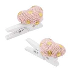 3863695 Herz m. Klammer 1,5cm rosa-gold, 6St. 