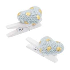 3863696 Herz m. Klammer 1,5cm blau-gold, 6St. 