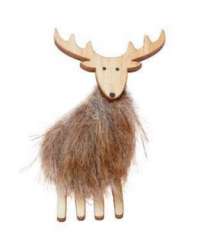 3863705 Hirsch m. Fell,  8,5cm KP braun 2St 