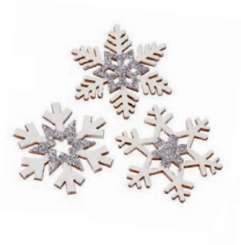 3863707 Schneeflocke  4cm KP weiss-silber 3 