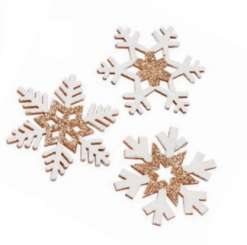 3863708 Schneeflocke  4cm KP weiss-gold 3St 