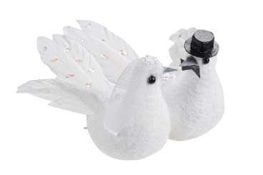 3864002 Hochzeitstaubenpaar m.Clip, 11cm 1Paar 