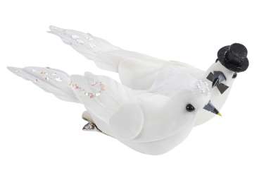3864003 Hochzeitstaubenpaar m.Clip, 10cm 1Paar 