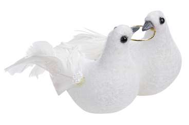 3864004 Hochzeitstaubenpaar m.Ring+Clip 11cm 