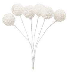 3864012 Kugeln m. Glimmer, 2cm, weiss, 6St. 