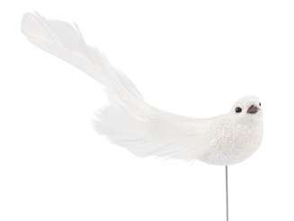 3864044 Taube m. Glitzer 15cm 