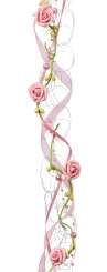 3865153 Rosengirlande mit Band rosé,  85cm 