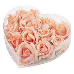 3865245 Rosen lachs 5cm, Herzbox à 12St 