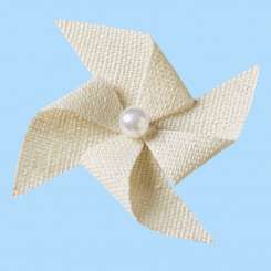 3865511 Blüten V  leinen-optik 53mm  4St 