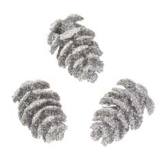 3865573 Tannenzapfen 2,5cm, 8St, silber 