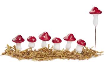 3865585 Fliegenpilz mit Moos 2 - 3cm, 10St, sortiert 