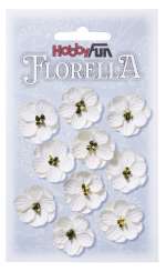 3866011 FLORELLA-Blüten Maulbeerpapier 2,5cm, weiss, 10St. 