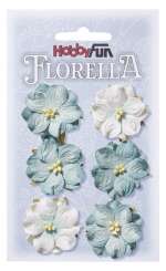 3866023 FLORELLA-Blüten Maulbeerpapier 3,5cm, hellblau, 6St. 