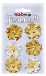 3866024 FLORELLA-Blüten Maulbeerpapier 3,5cm, gelb, 6St. 
