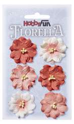 3866027 FLORELLA-Blüten Maulbeerpapier 3,5cm, pfirsich, 6St. 