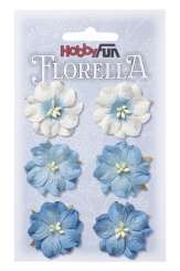 3866054 FLORELLA-Blüten Maulbeerpapier 3,5cm, blau, 6St 