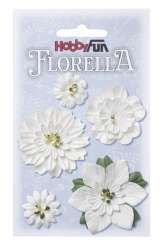 3866061 FLORELLA-Blüten Maulbeerpapier 2-5cm, weiss, 5St 