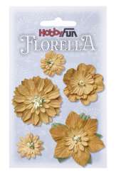 3866068 FLORELLA-Blüten Maulbeerpapier 2-5cm beige, 5St 