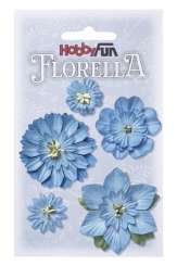 3866074 FLORELLA-Blüten Maulbeerpapier 2-5cm blau, 5St 