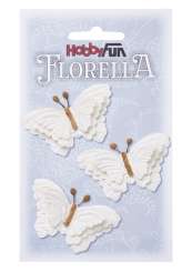 3866091 Florella Schmetterlinge 6cm, 3St Weiss 