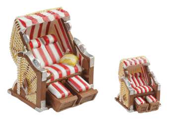 3870201 Strandkorb rot-weiss   6.5x6.5cm 