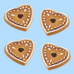 3870225 Lebkuchenherz 2.5cm  Btl.à 4St 