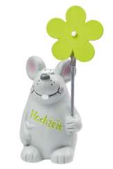 3870414 Maus mit Blumenclip Hochzeit 9x4cm 