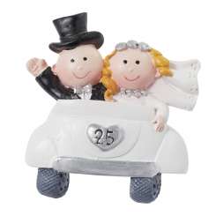 3870449 Silberpaar im Auto 5 x 5,5cm, 2 D 