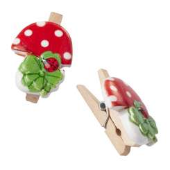 3870493 Glückpilz mit Klammer, 2,5 cm, 2St. 