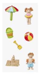 3870932 Beach-Minis m.Klebep  2,5cm, 7St 