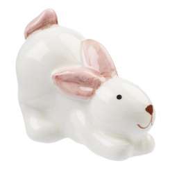 3870939 Keramik-Hase,  4cm, weiss-rosa 