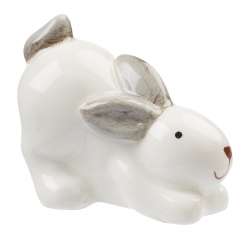 3870941 Keramik-Hase,  4cm, weiss-grau 