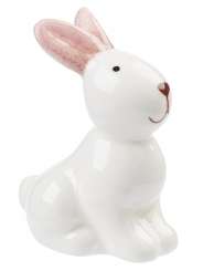 3870942 Keramik-Hase,  5cm, weiss-rosa 