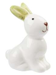 3870943 Keramik-Hase,  5cm, weiss-grün 