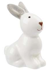 3870944 Keramik-Hase,  5cm, weiss-grau 