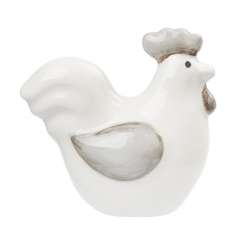 3870947 Keramik-Huhn,  4cm, weiss-grau 