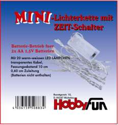 3910721 LED Lichterkette 20 LED, w/Licht,250 cm 