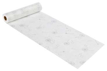 3980252 Faservlies Sterne 25cm/15m weiss/ silber 