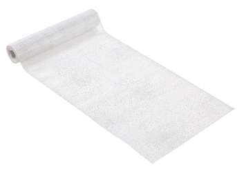 3980425 Organzastoff brillant 28cm/15m weiss/silber 