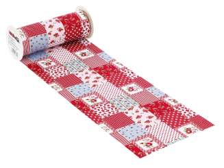 3980613 Tischband Patchwork 20cm/10m rot 