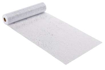 3980666 Vlies Glimmer Crackle weiss-silber 29cm/15m 