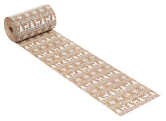 3980824 Leinen-optik Stoff Weihnachten 15cm/10m, hellbraun 