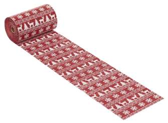 3980826 Leinen-optik Stoff Weihnachten 15cm/10m, rot 