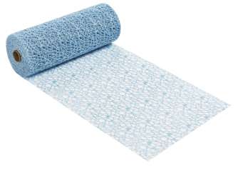 3980894 Dekostoff  Netz-Optik Glimmer, 29cm/15m, hellblau-blau 