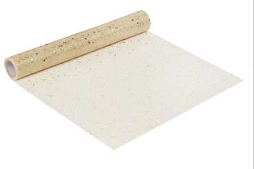 3980920 Deko-Glimmer-Tüll, 29cm/15m, gold 