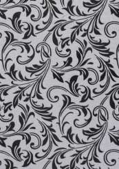 3981631 Stoff Ornamente beflockt schwarz 15m 