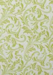 3981632 Stoff Ornamente beflockt olive 15m      K 