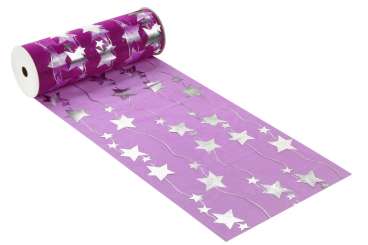 3981792 Stoff Sterne lila/sil 28cm/15m 