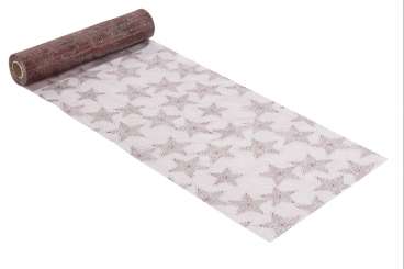 3981876 Stoff 28cmx15m,Sternenhimmel, braun 